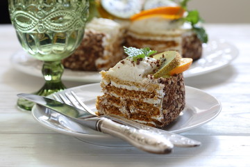piece of cake on a plate