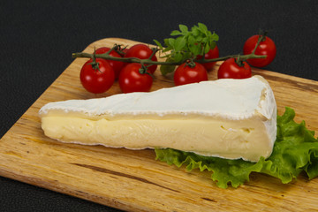 Brie cheese triangle served salad
