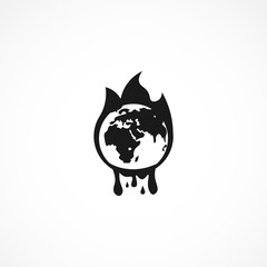 global-warming icon. isolated vector element. burning earth icon