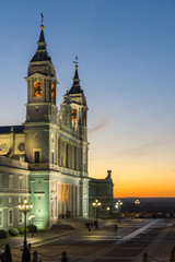 Fototapeta premium Almudena Cathedral in City of Madrid, Spain