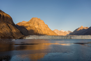 Greenland landscape with beautiful coloured rocks.