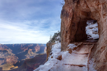 Grand Canyon South Rim in winter journey traveller USA American nature