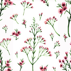 Seamless pattern with wild flowers