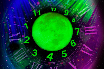 Big green planet and numbers around it, numerology
