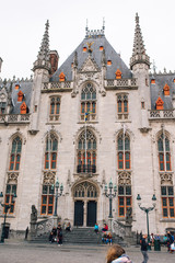 Fototapeta na wymiar Provincial Court building at the market square in Bruges