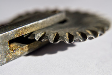 close up of an old wrench