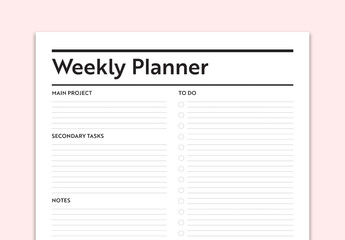 Weekly Work Planner Layout