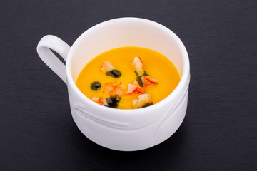 Soup puree fish and meat, vegetable and vegetarian for field service