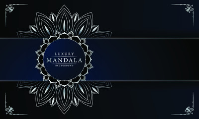 Floral mandala design with arabesque pattern