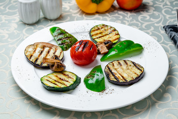 grilled vegetables on a plate