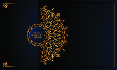 Floral mandala design with arabesque pattern