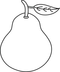 Single pear hand drawing. Vector. For a cover, postcard, print.