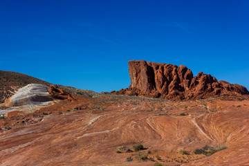las Vegas, Arizona,USA - 2020/01/04 - winter trip to Valley of Fire National Park