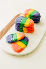 Rainbow Colored Easter Egg Shaped Sugar Cookies