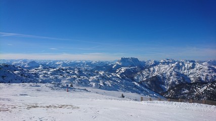 Fototapeta na wymiar Alp peak view on the Kaiser Mountains