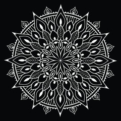 Floral mandala design with arabesque pattern