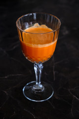 Vitamin boost, carrots, ginger, lemon, golden milk. Mixture of healthy fruits and vegetables. Immunity boost.