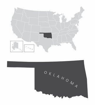 The Oklahoma State map and its location in USA
