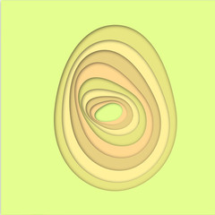 Easter egg symbol paper cutout illustration scroll