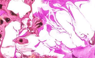 White Abstract Oriental Texture, Tribal Print . Pink Grunge Trendy Resin, Mixed Fluid Acrylic, Magenta Vivid Paint  ,Purple Geometric Gouache Effect.