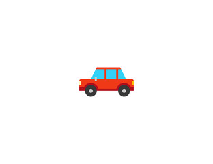 Red car vector flat icon. Isolated automobile, vehicle emoji illustration 