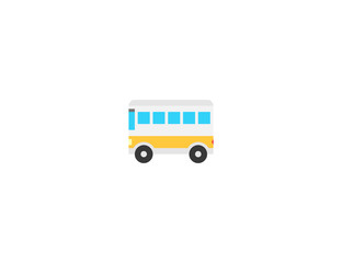School bus vector flat icon. Isolated city transport, public transportation bus emoji illustration 