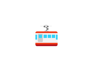 Mountain cableway vector flat icon. Isolated mountain cable way illustration 