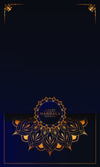 Floral mandala design with arabesque pattern