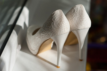 wedding shoes on a white background