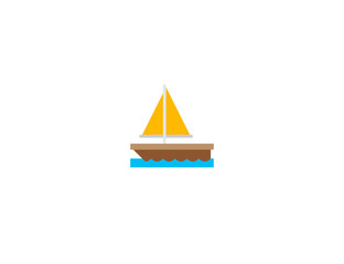 Sailboat vector flat icon. Isolated sailboat emoji illustration 