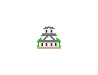 Japanese castle vector flat icon. Isolated castle building emoji illustration 