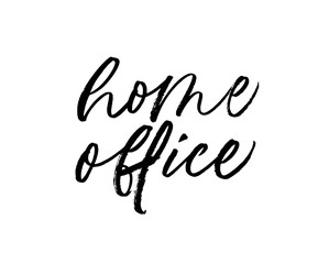 Home office vector calligraphy slogan. Freelance, online job, remote working. 