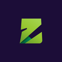 Z letter logo. Folded paper style.