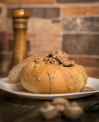 bread stuffed with meat