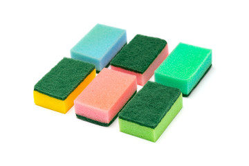 washcloths sponges on a white background