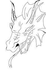 painted black and white dragon