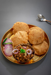 Fried Puri and Chole ki sabzi - famous indian food