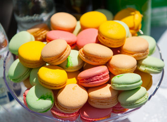 colorful macaroons on a plate