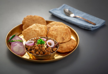 Fried Puri and Chole ki sabzi - famous indian food