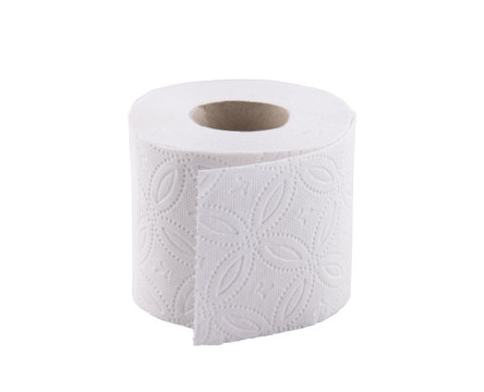 Simple toilet paper on white background