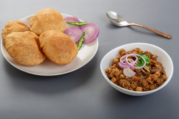 Fried Puri and Chole ki sabzi - famous indian food