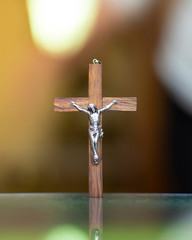 wooden crucifix with jesus christ, easter