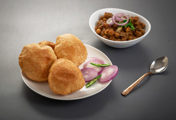 Fried Puri and Chole ki sabzi - famous indian food