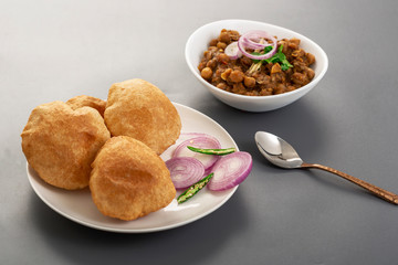Fried Puri and Chole ki sabzi - famous indian food