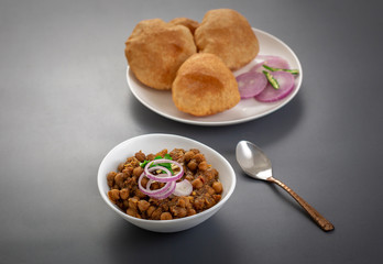 Fried Puri and Chole ki sabzi - famous indian food
