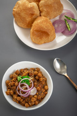 Fried Puri and Chole ki sabzi - famous indian food