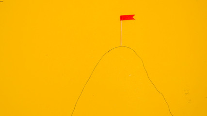 Mountains and clouds, success flag