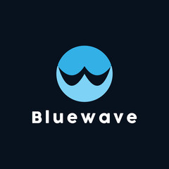 Obraz premium Blue Wave logo design vector template with Modern Ocean Symbol Concept style.