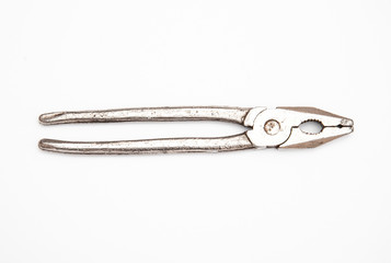 metal pliers on a white background