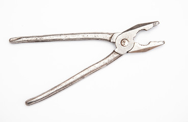 metal pliers on a white background